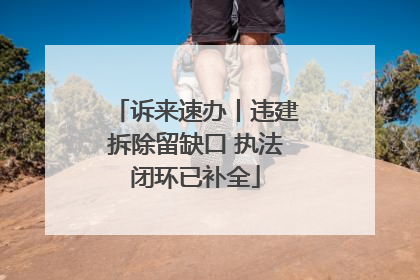 诉来速办丨违建拆除留缺口 执法闭环已补全